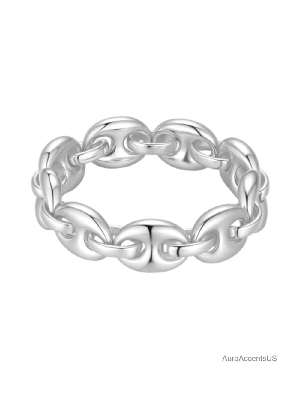 Chunky Chain Bracelet Silver Plated Stretch Link Statement Women